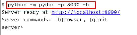 pydoc 启动本地服务查看文档