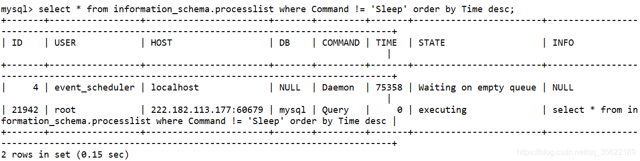 Mysql使用 show processlist 排查问题_show processlist 排序-CSDN博客