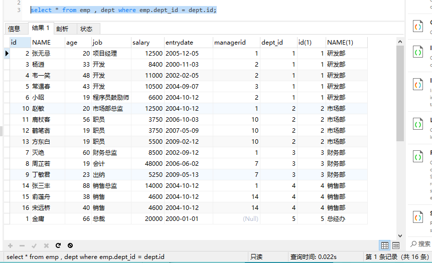 MySQL数据库总结 之 多表查询_mysql多表查询-CSDN博客