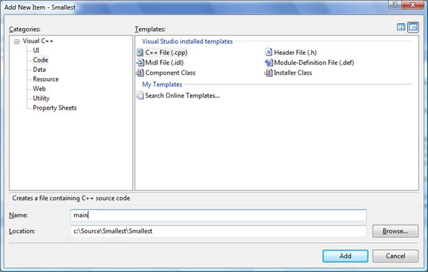 Picture 8. Add new cpp-file.