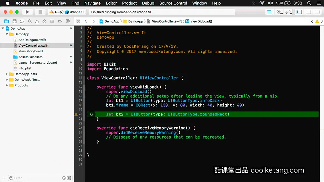 互动教程 for Xcode9 & Swift4-酷课堂