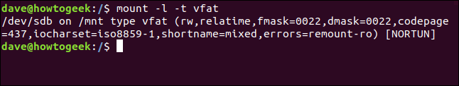 mount with the -l label option in a terminal window