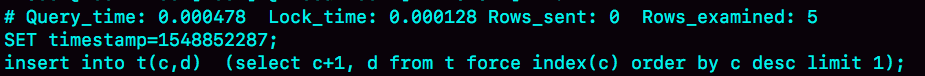 图3 慢查询日志--将数据插入表t