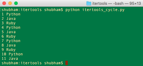 python itertools cycle