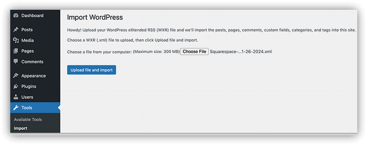 如何轻松将Squarespace网站迁移到WordPress_服务器_08