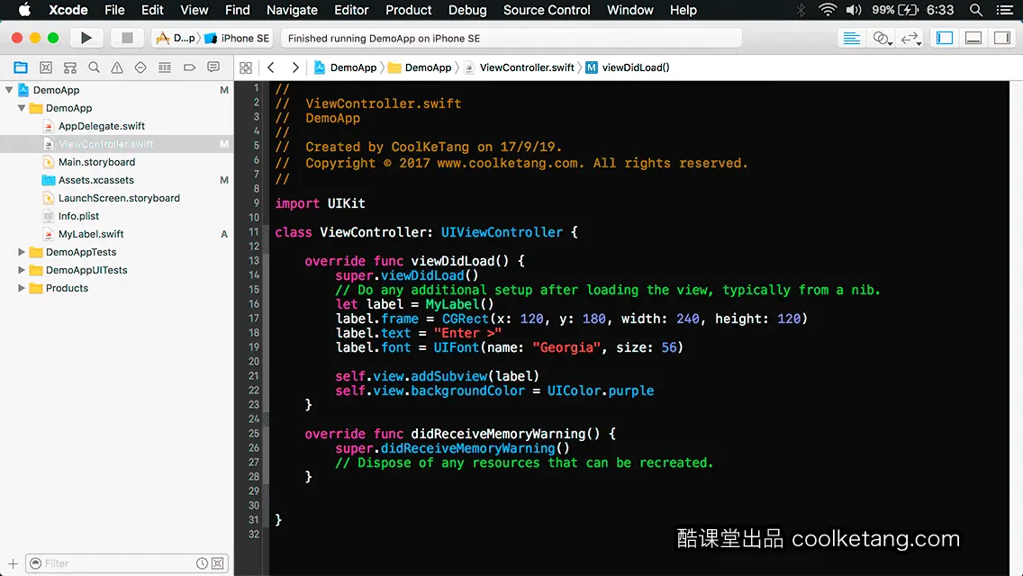 互动教程 for Xcode9 & Swift4-酷课堂