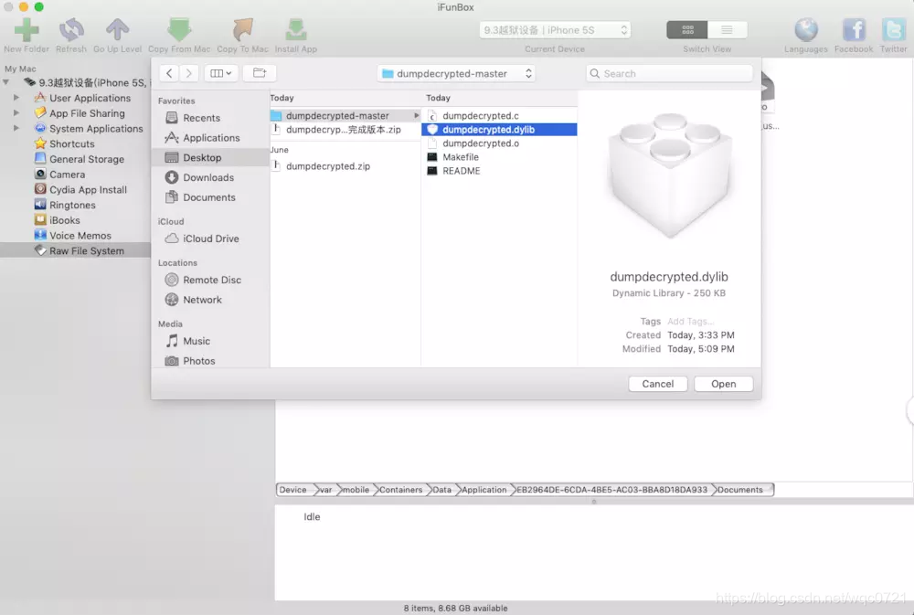 选择Copy From Mac,将文件导入