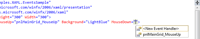 Visual Studio helping to create a new event handler