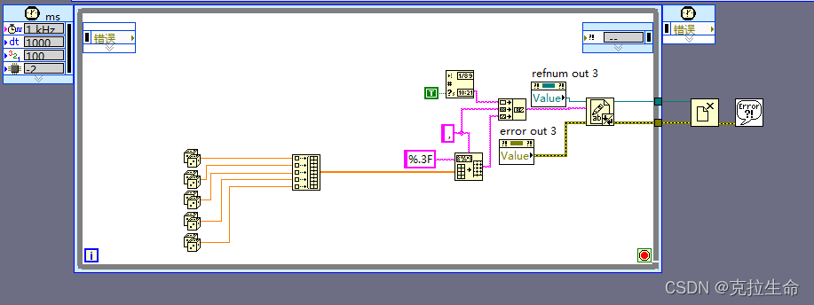 labview 数据存储csv文件，同时读取储存文件每500行读取一个数组，POST数据传输，500条写一次。_labview读取csv文件 ...
