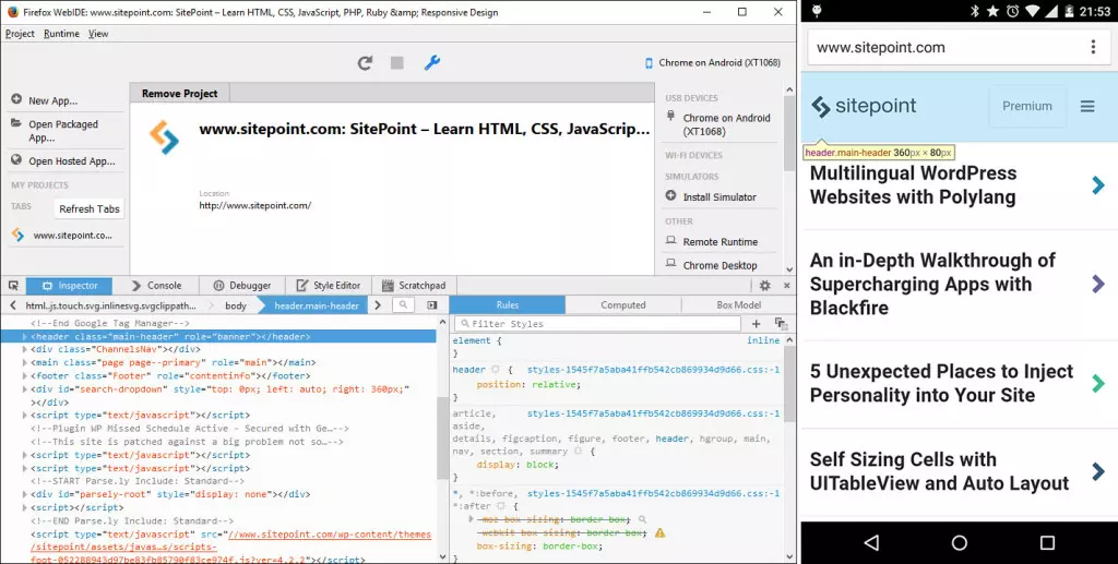 Any site can be inspected!