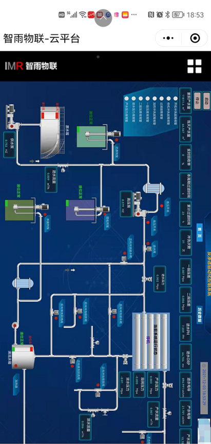 H5 小程序 移动端 低代码 实现无人值守-污水处理反渗透监控系统