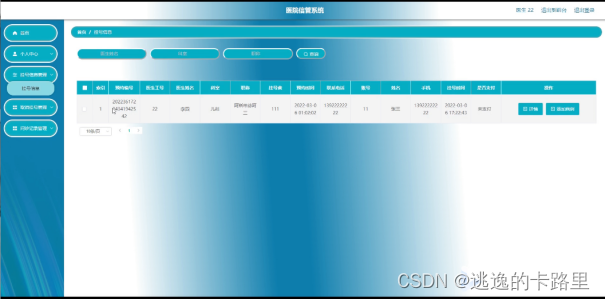 图5-14挂号管理界面图
