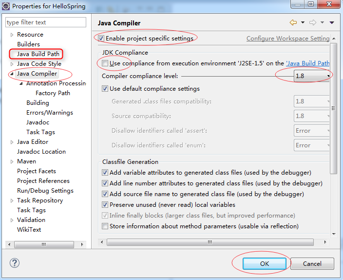 Eclipse工程中Java Build Path中的JDK版本和Java Compiler Compiler compliance ...