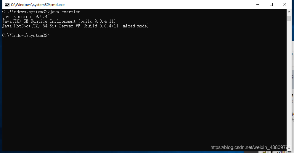 java -version