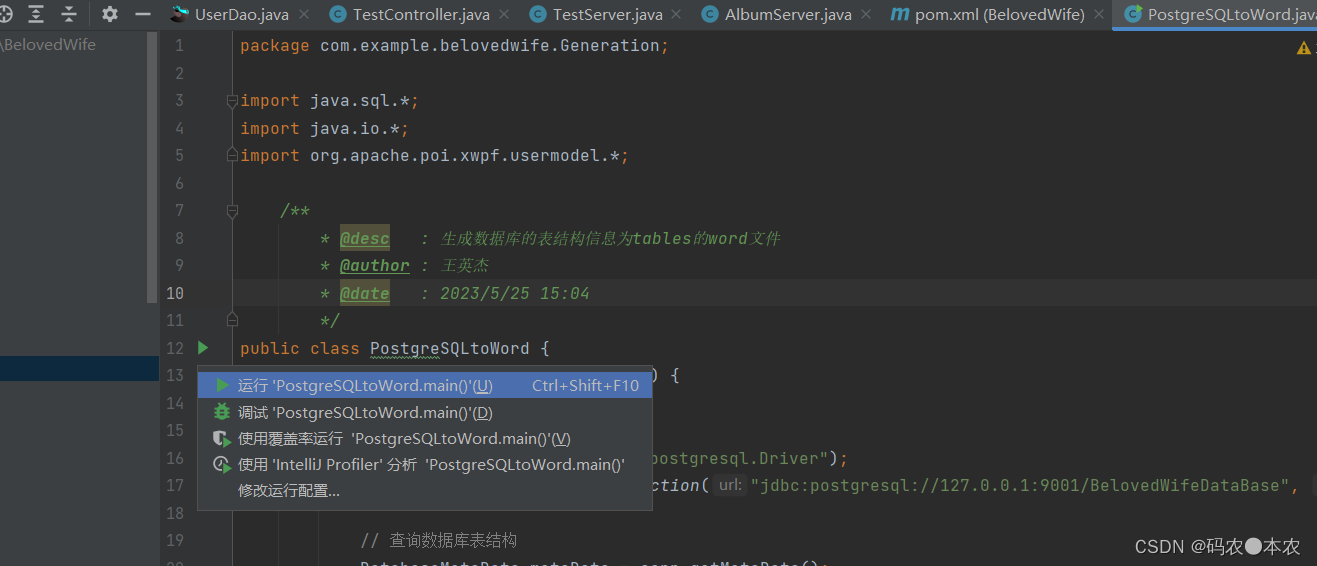 分享一个idear Java Spring Boot 导出 PostgreSQL 表结构到 Word 文档的例子_jeecgboot 转 ...
