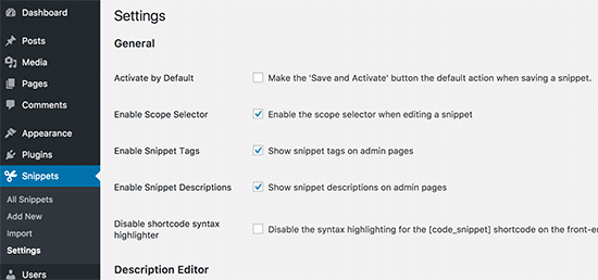 Tweaking plugin settings