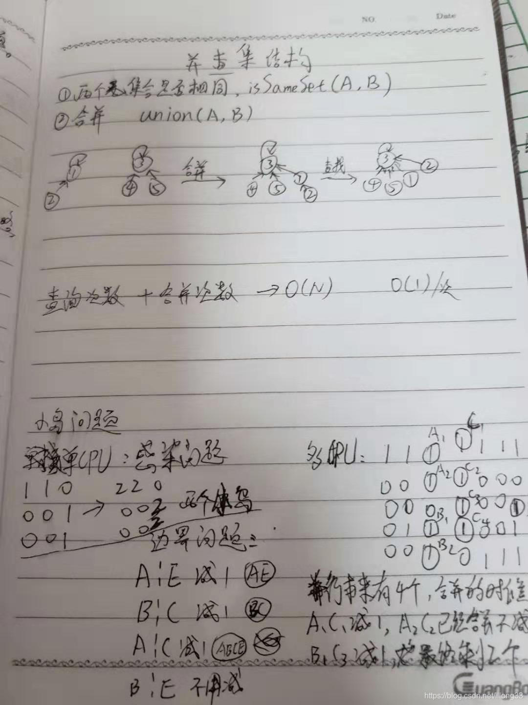 并查集结构和小岛问题
