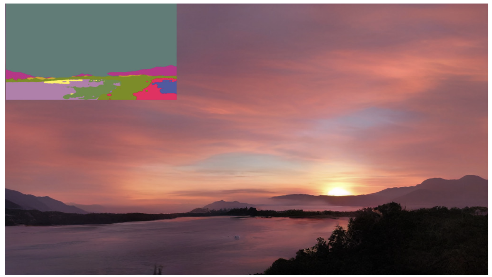 Figure 9. A LDM trained on resolution can generalize to larger resolution (here: 512×1024) for spatially conditioned tasks