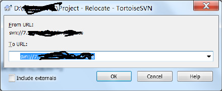 TortoiseSVN修改服务器地址
