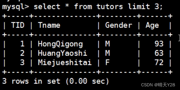 MySQL数据库单表查询中查询条件的写法