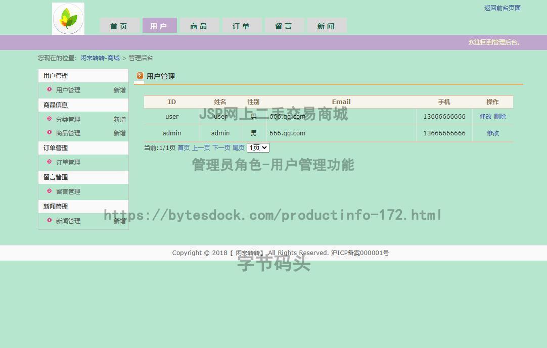 管理员角色-用户管理