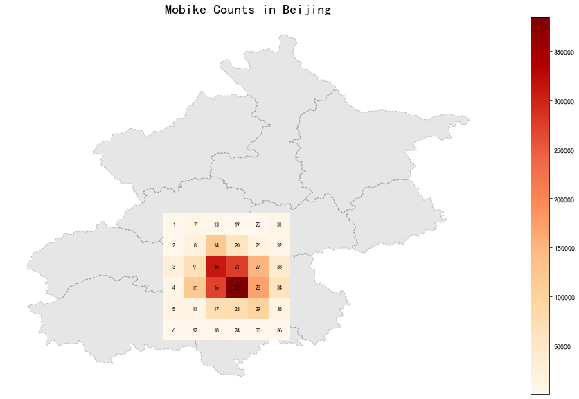 各栅格内订单量分布