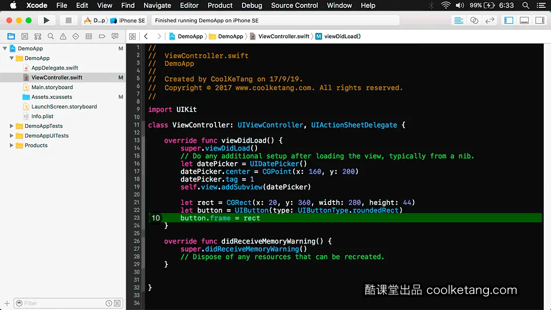 互动教程 for Xcode9 & Swift4-酷课堂