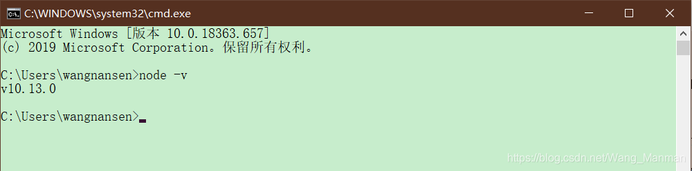 查看nodejs安装是否成功