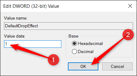 Set the Value Data box to "1" and click "OK."