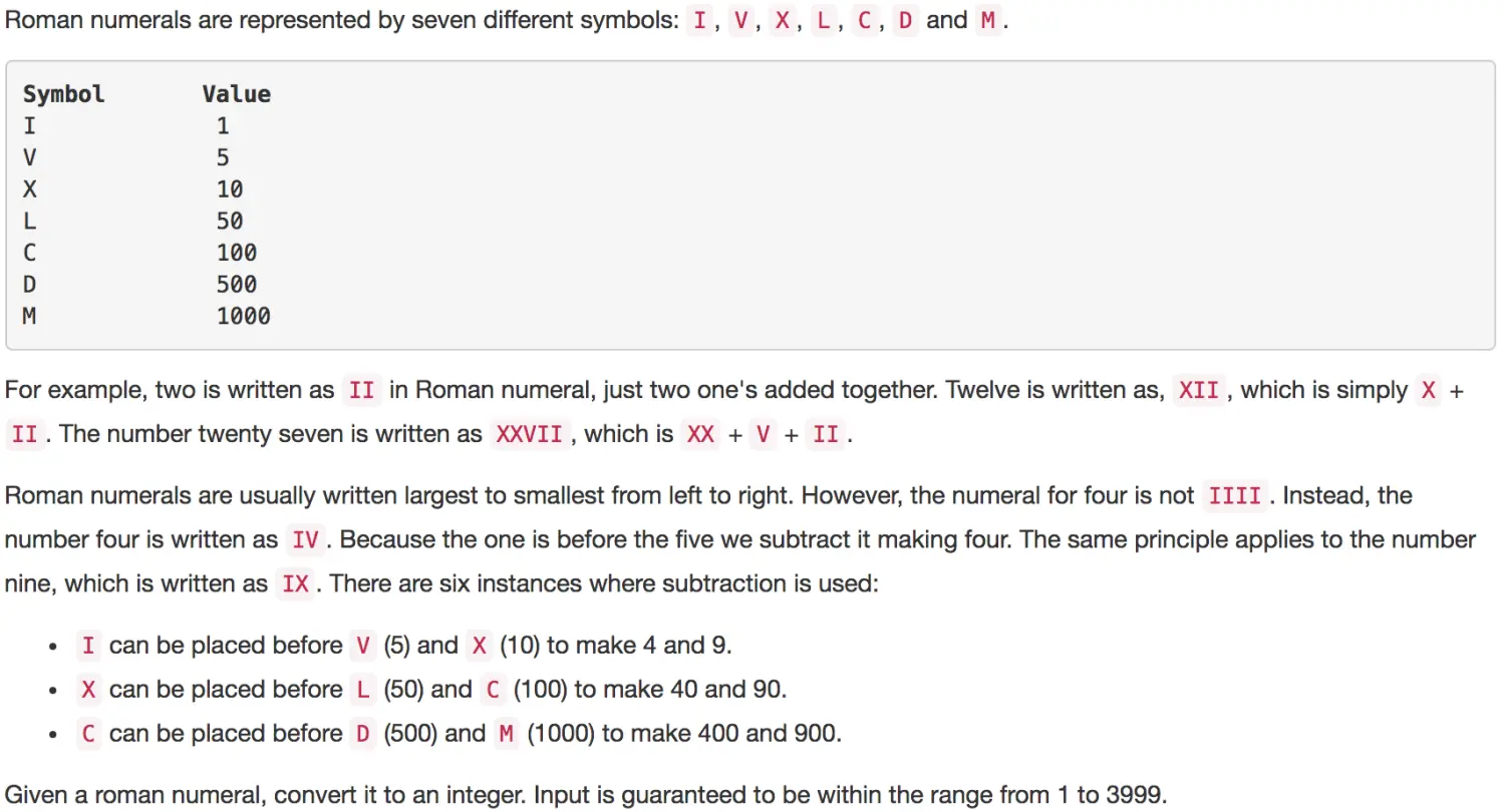 Roman to Integer