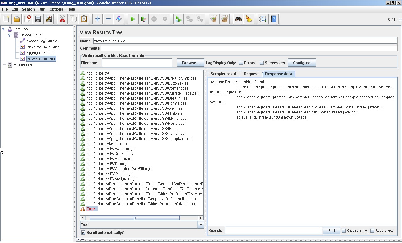Access Sampler Error
