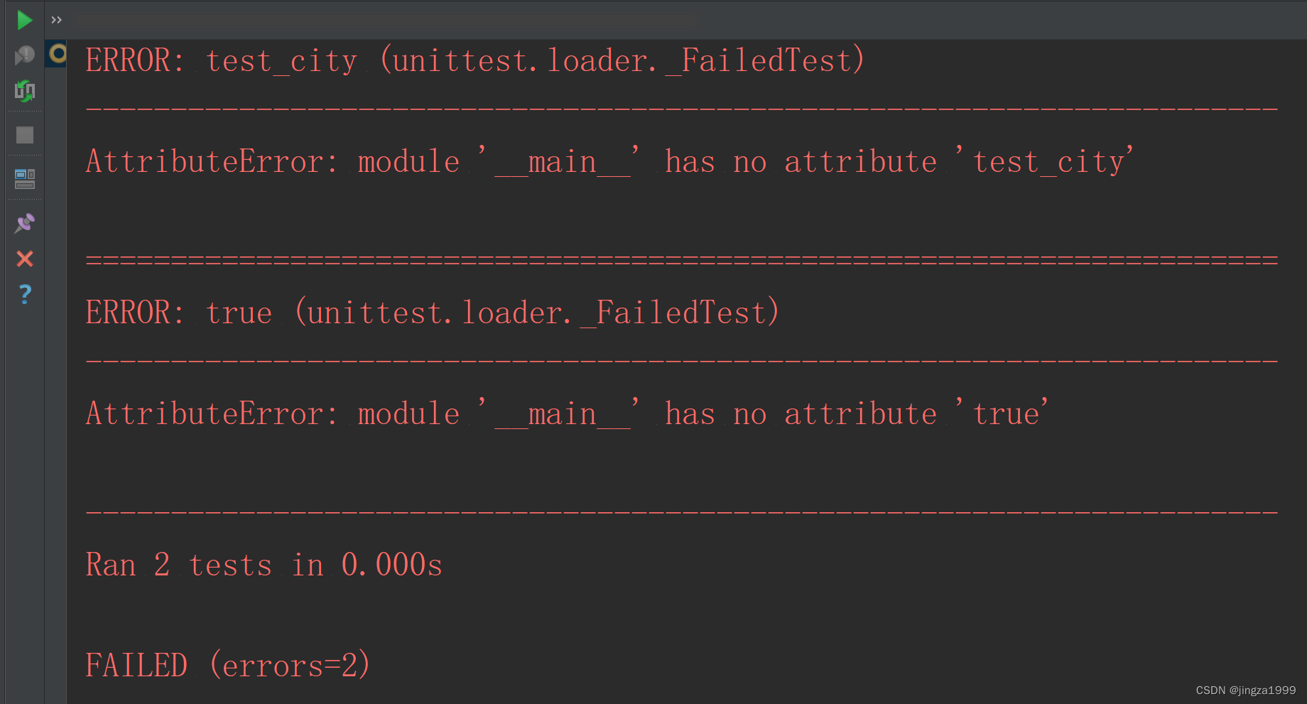Python编程:AttributeError: module ‘__main__‘ has no attribute ‘test ...