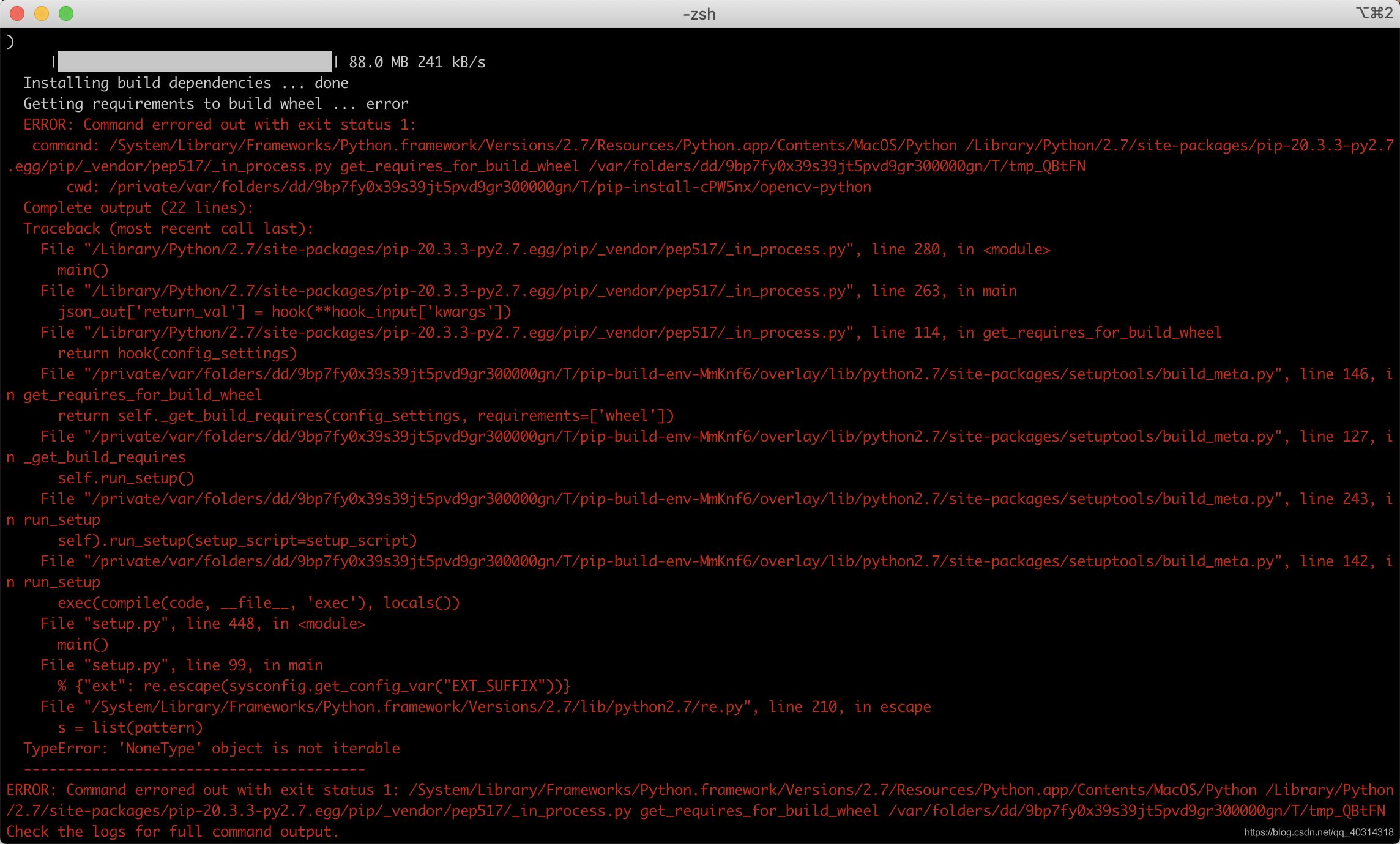 【已解决】python install 时报错: TypeError: ‘NoneType‘ object is not iterable ...