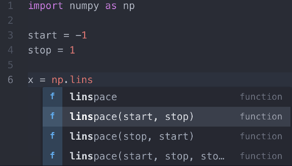 行级别的代码补全