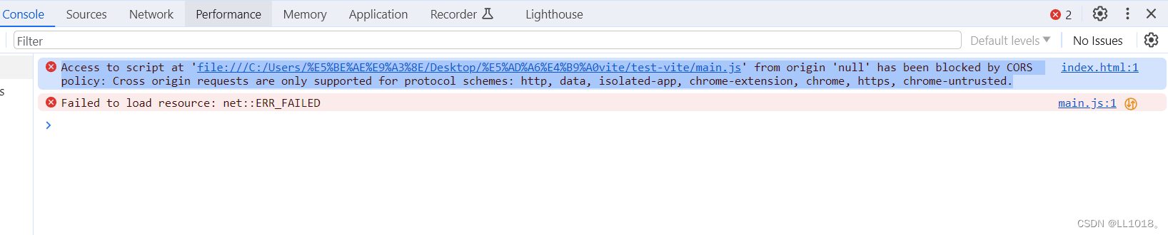 Access to script at ‘file:///C:/Users/%E5%BE%AE%E9%A3%8E/Desktop/%E5%AD ...
