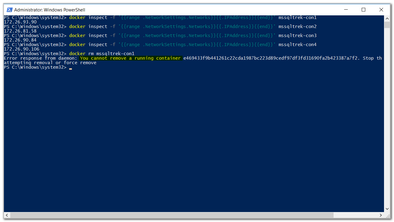 Removing the containers gracefully.
