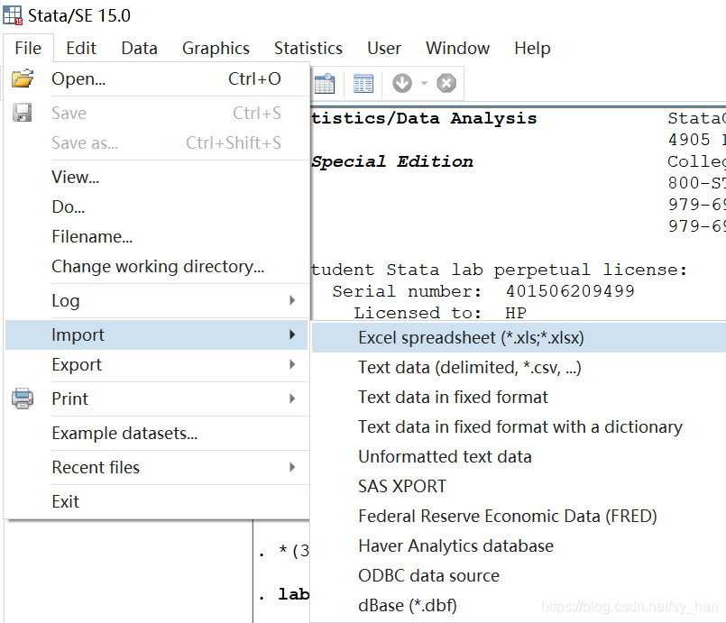 主界面选择File-Import-Excel spreadsheet