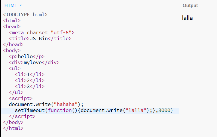 document.write
