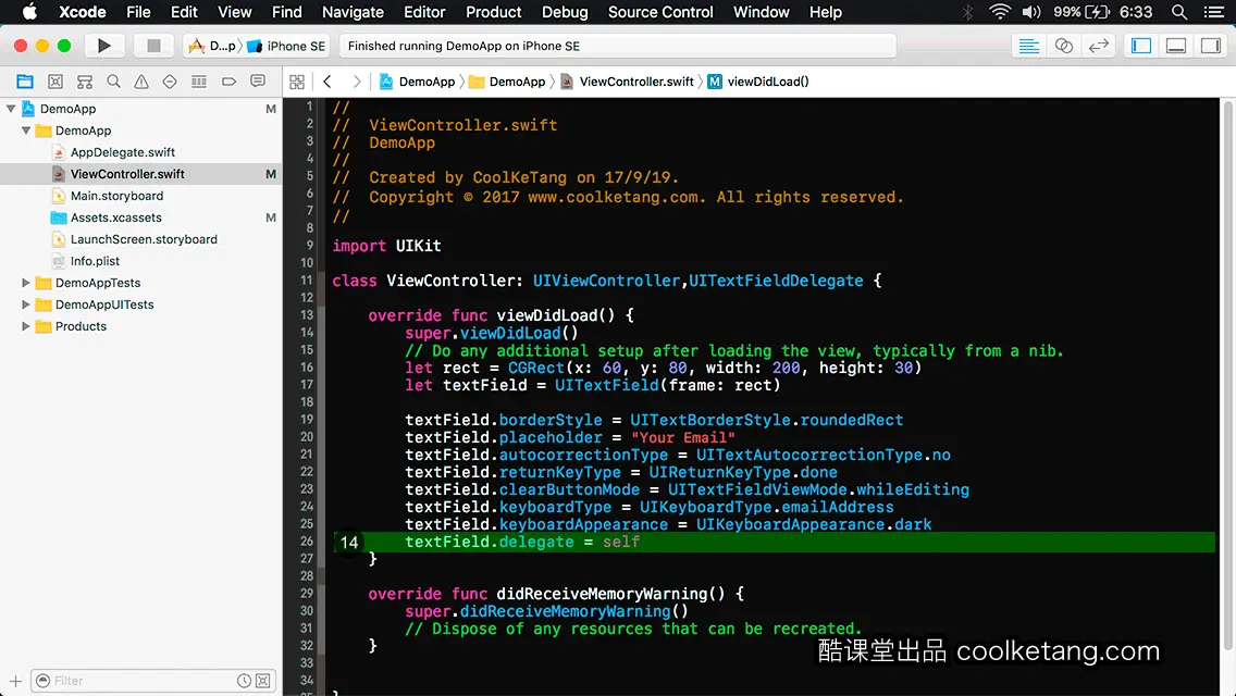 互动教程 for Xcode9 & Swift4-酷课堂
