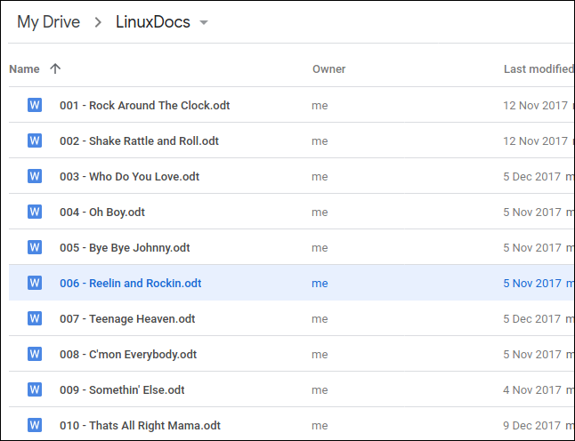 Files in "LinuxDocs" on Google Drive