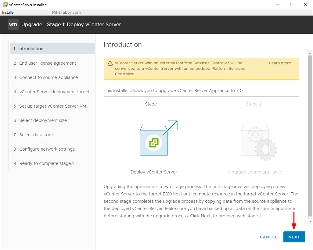 How to upgrade vCenter Server Appliance 6.7 to 7.0_警告: please consider ...