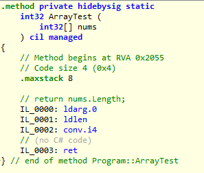 ArrayTest的IL代码