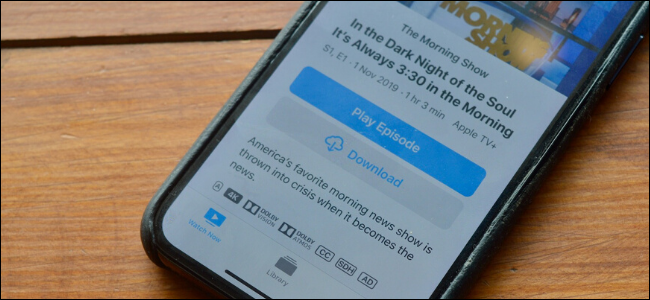 Download Button for an Apple TV Show Shown on iPhone