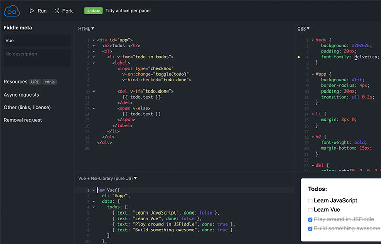 jsFiddle编码HTML5和JavaScript