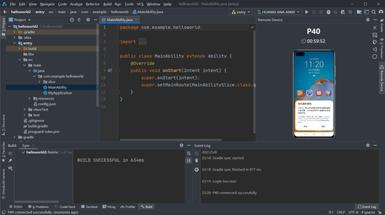 萌新初次使用DevEco Studio打开模拟机运行helloworld