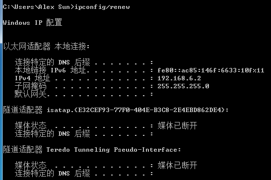ipconfig/renew
