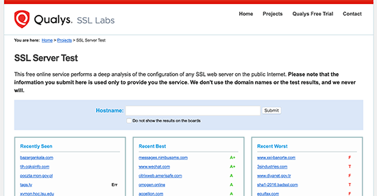 SSL test tool