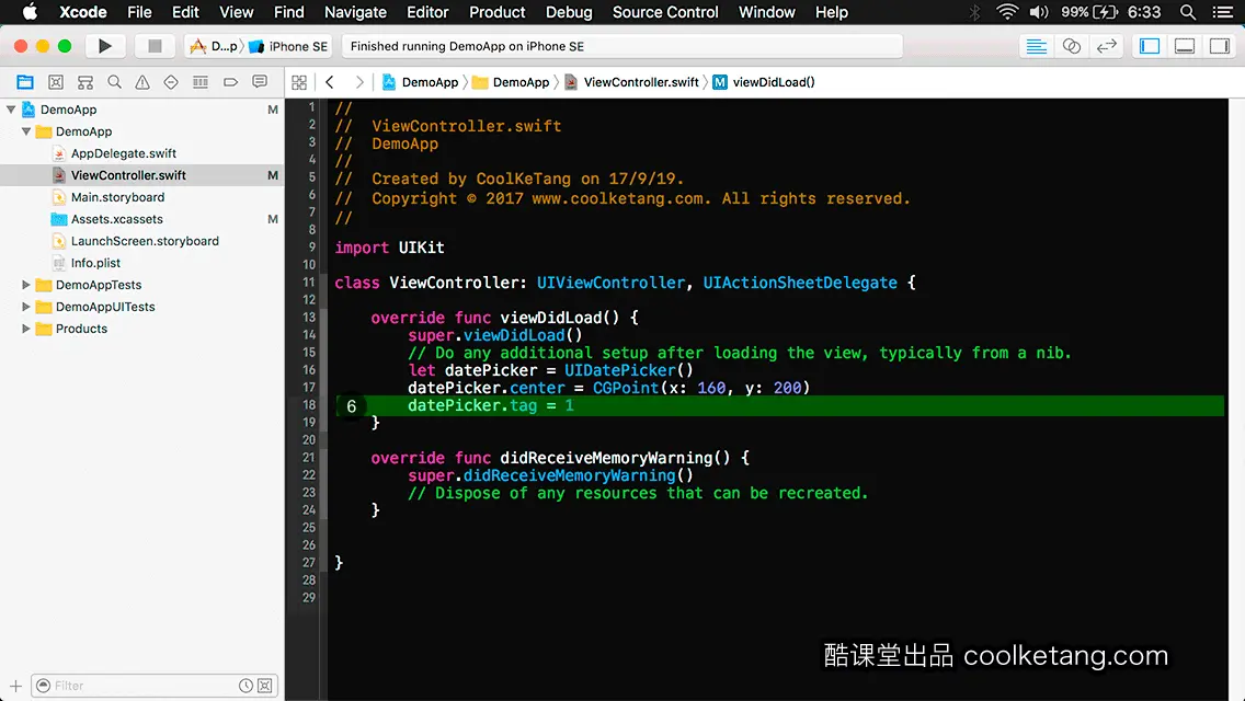 互动教程 for Xcode9 & Swift4-酷课堂