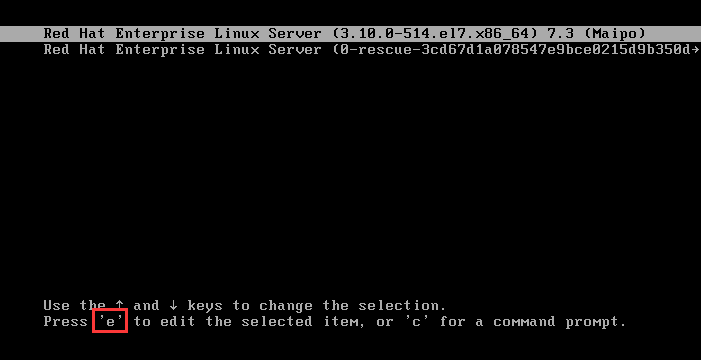 破解 RHEL7.3 的 root 密码破解 RHEL7.3 的 root 密码