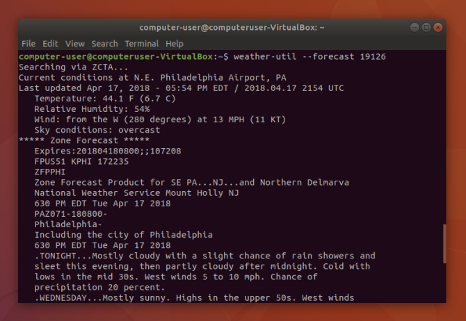 Linux weather